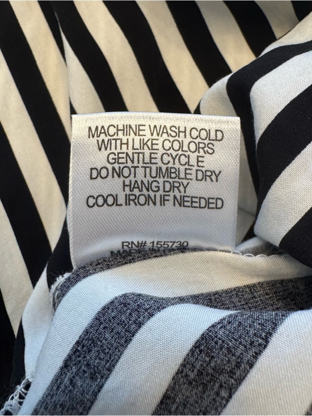 Jane and Delancey Black and White Vertical Stripe Button-Down Top - Picture 8 of 9